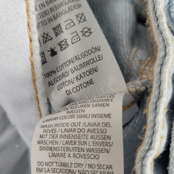 Primark Distressed Blue Denim Jean Jacket Size Large - Picture 7 of 8